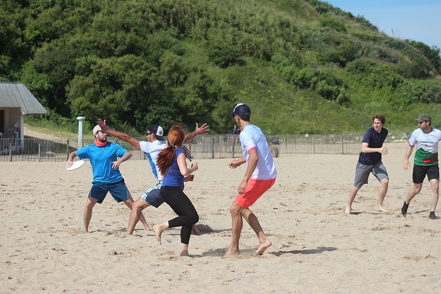 sbee, ultimate, ultimate sbee, plage, beach, playa, beach games, summer games, group of people, lifestyles