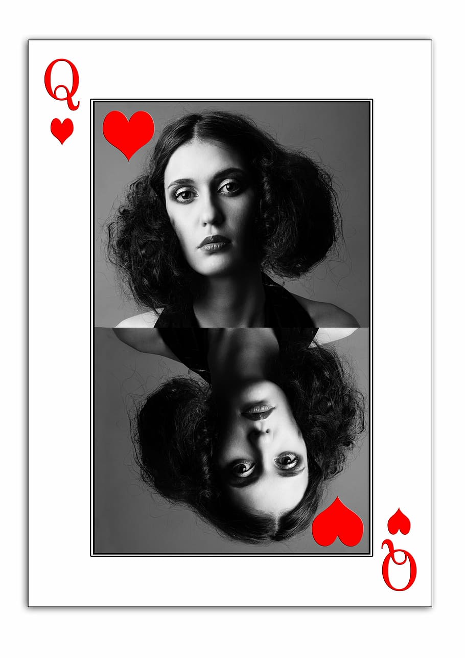 woman, face, playing card, map, ace, heart, body, play, portrait, women