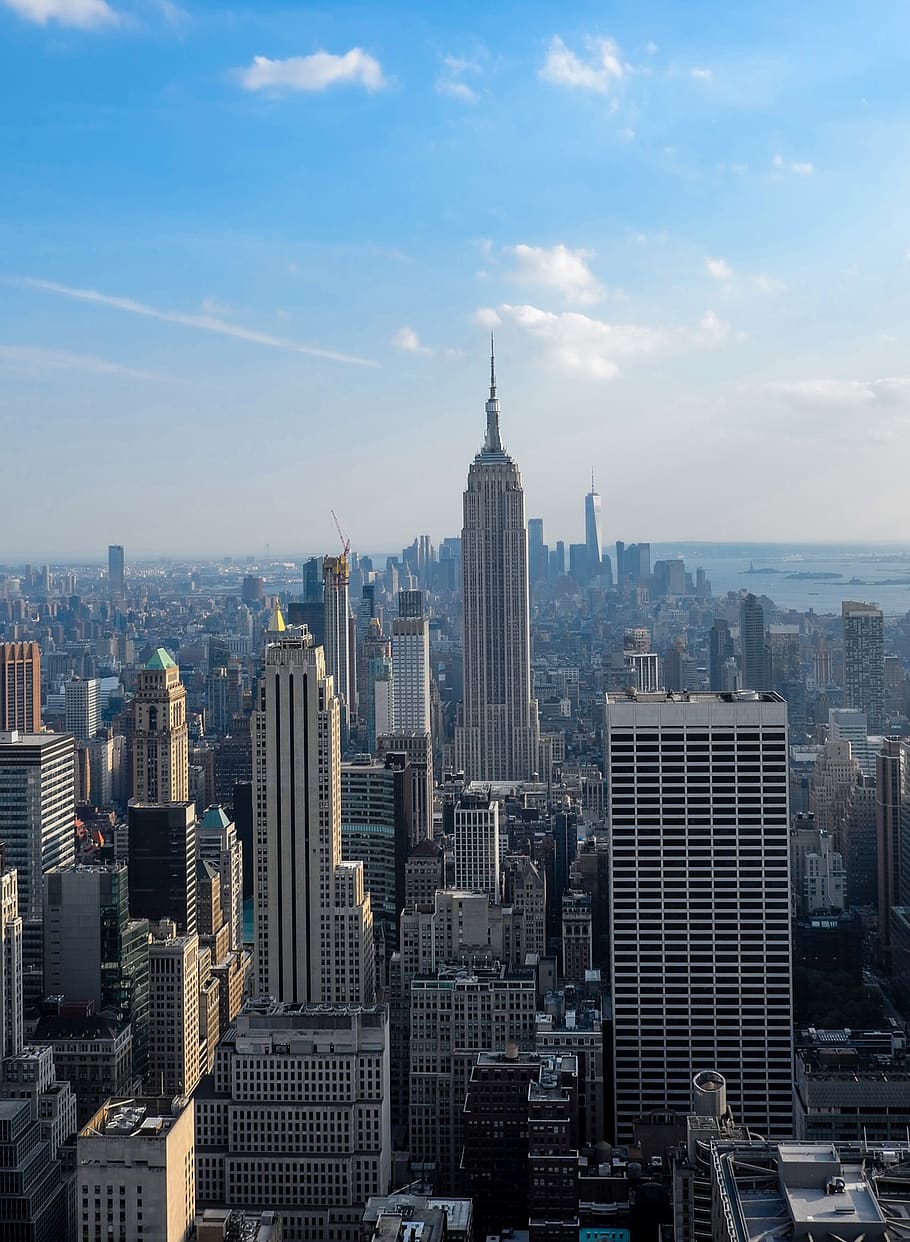 manhattan, new york, empire state building, skyscraper, city, architecture, skyline, building, america, cityscape
