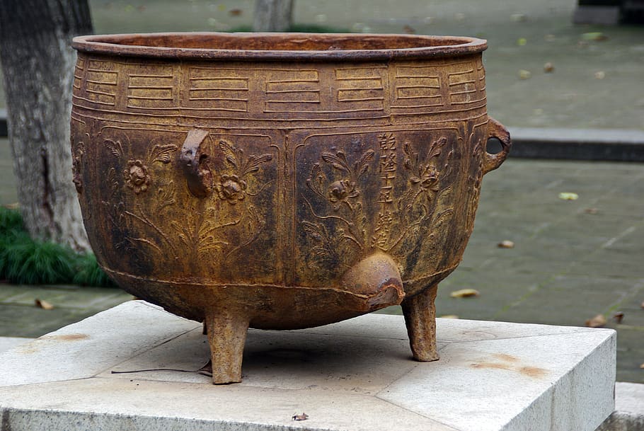 China, Xian, Cauldron, Rite, Work Of Art, antique, wood - Material, cultures, old, outdoors