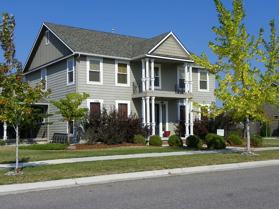 gray, black, 2-storey, 2- storey house, family home, residence, contemporary, property, modern, suburban