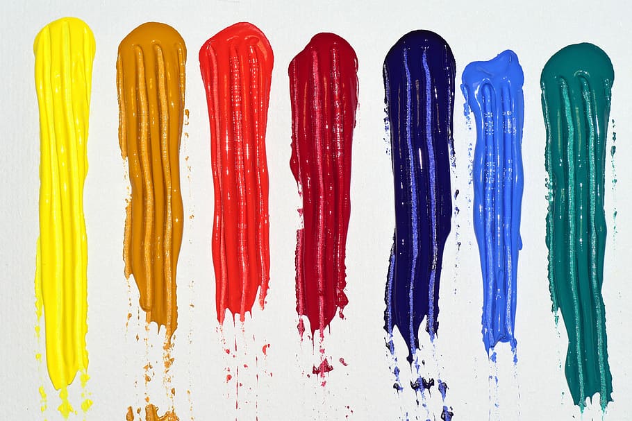 cor sortida de tinta, cor, colorido, arco-íris, amarelo, marrom, vermelho, azul, verde, desenhar