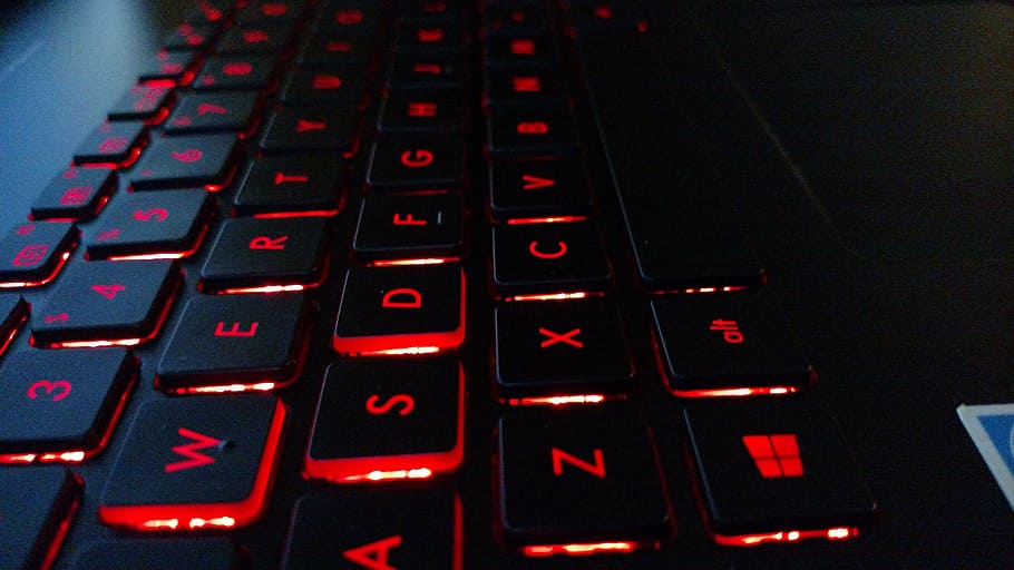 tech, computer, keyboard, red, black, computer Keyboard, technology, computer Key, internet, laptop