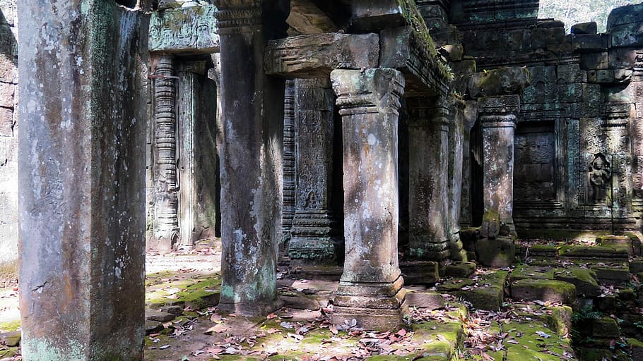 foto, marrón, hormigón, columnas, Camboya, Angkor, templo, historia, Asia, complejos de templos