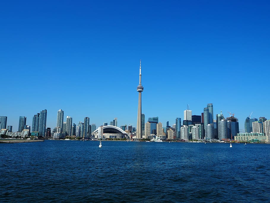 jarum ruang seattle, Skyline, Toronto, Kanada, pencakar langit, skyline perkotaan, cityscape, kota, eksterior bangunan, arsitektur