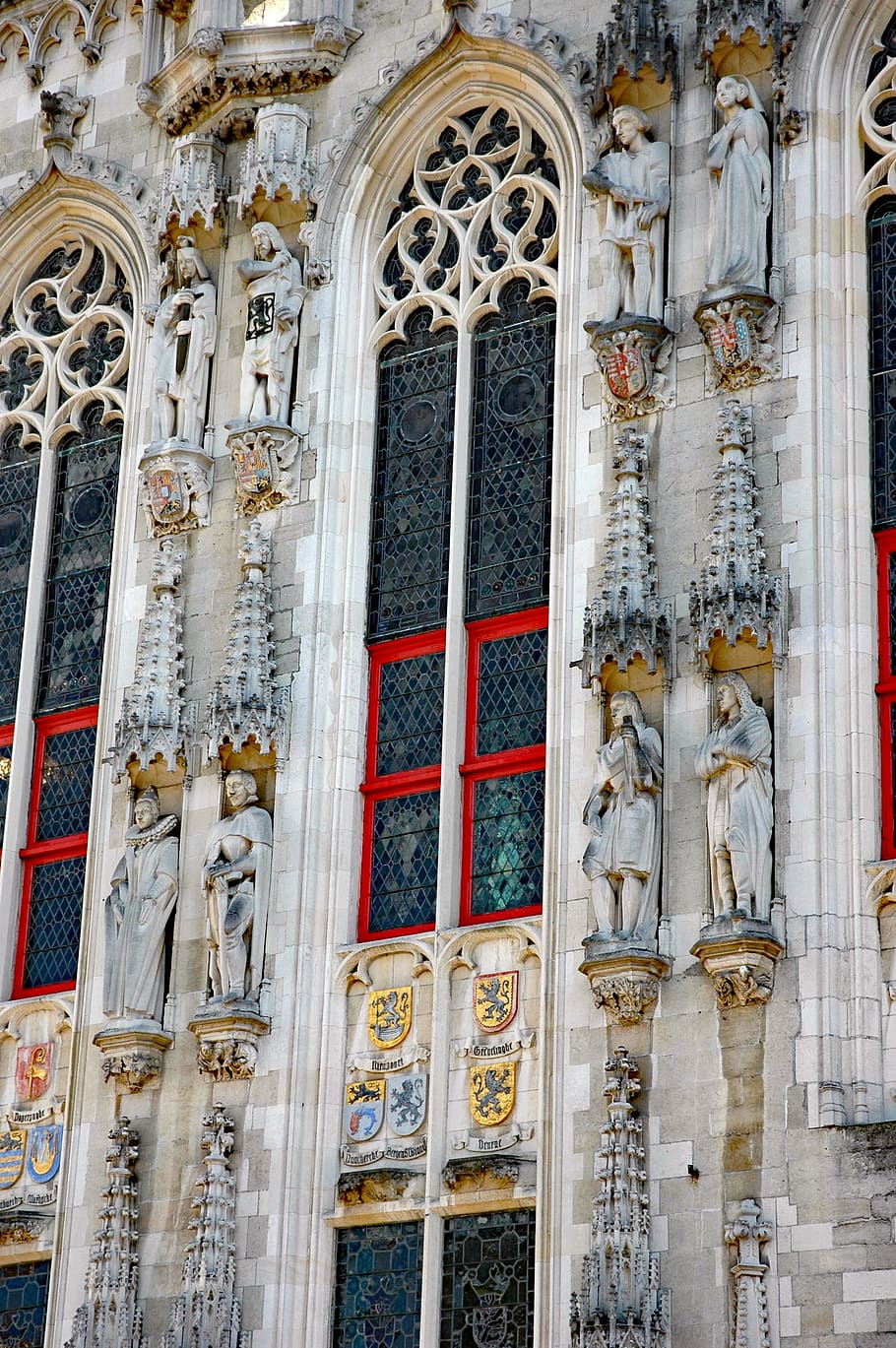 Bélgica 2015, Stadhuis, Brujas 1376-1420, históricamente, lugares de interés, fachada, centro histórico, edificio, arquitectura, religión
