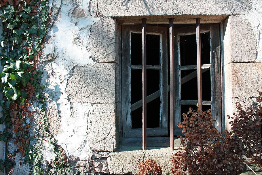 Open Window, Grill, Old, window grill, old window, open, wall, frame, home, outdoor