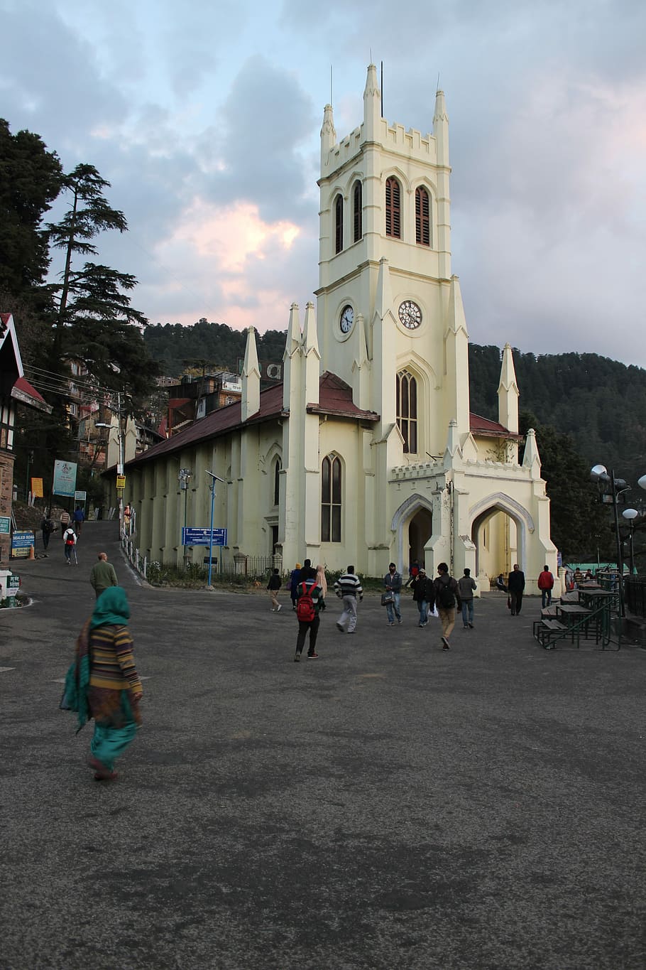 Shimla, Himachal, India, Mall Road, gereja, agama, arsitektur, kerohanian, eksterior bangunan, tempat ibadah