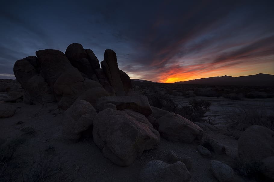 sunset, rock formations, scenic, geologic, stones, boulders, sandstone, sky, colorful, wilderness