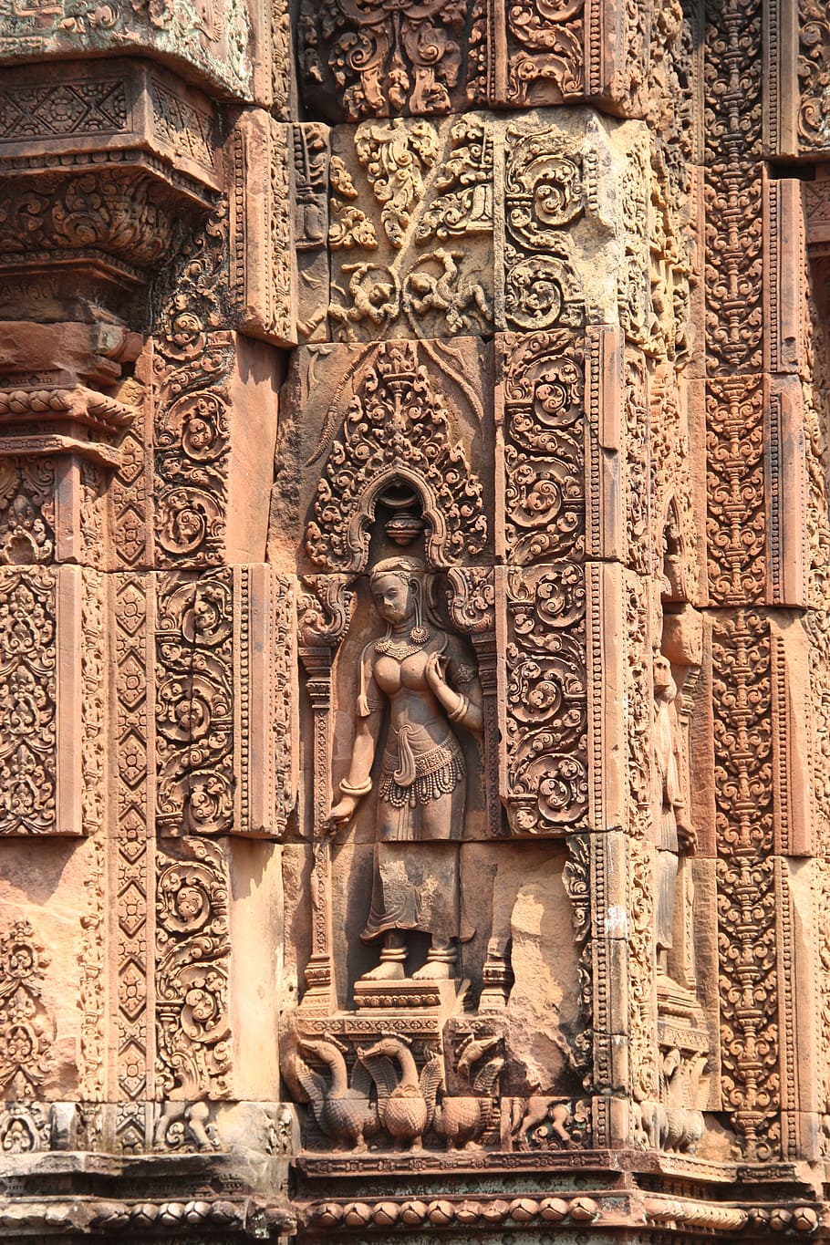 angkor wat, temple, cambodia, banteay srei, temple complex, stonemasonry, asia, southeast, statues, frescoes