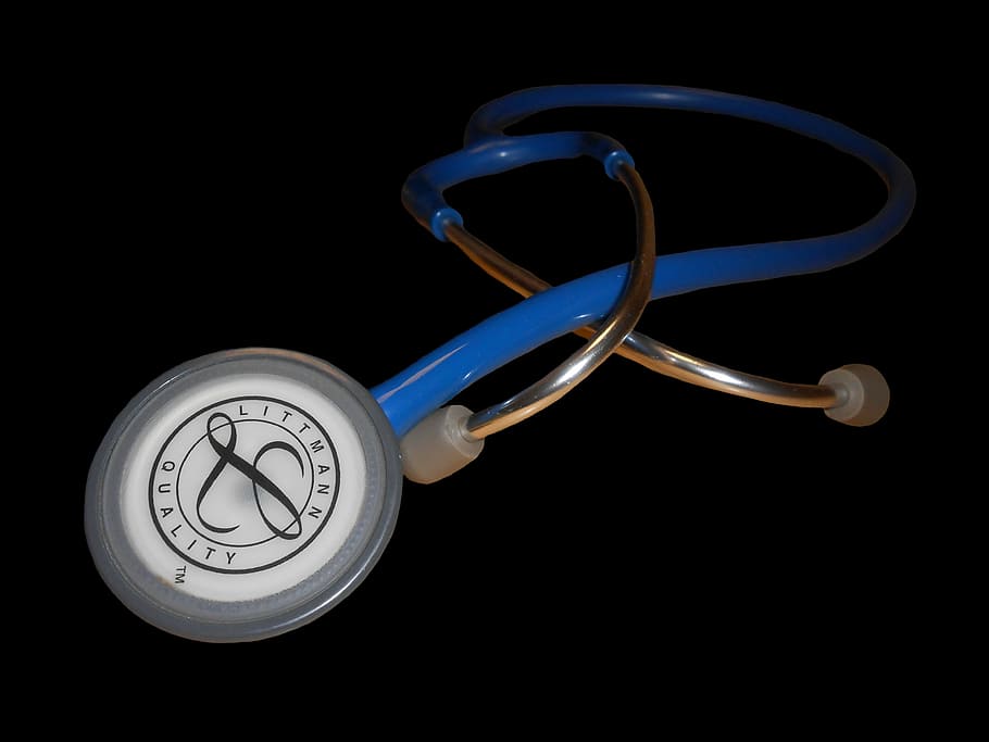 estetoscopio littmann azul, estetoscopio, médico, para escuchar, controlar, calibre, pensión, diagnóstico, escuchar, chequeo médico