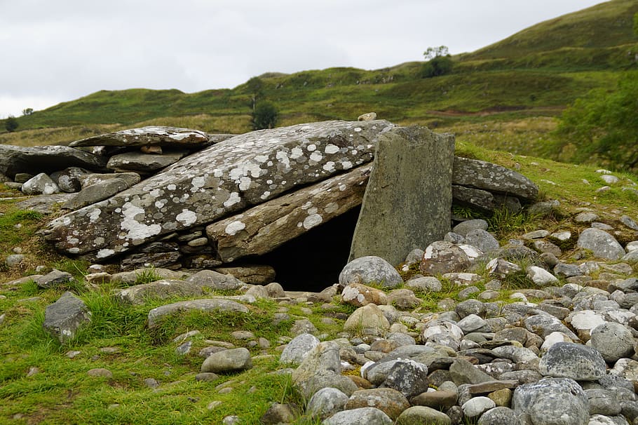 makam viking, makam, makam di bumi, prasejarah, makam kepala suku, gundukan pemakaman, zaman besi, skotlandia, terkubur, batu nisan