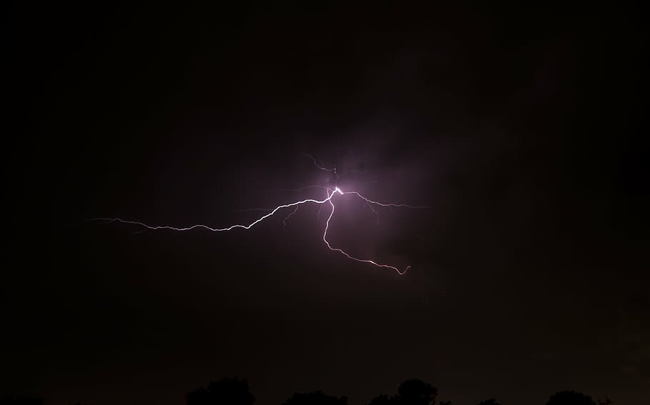thunderbolt during night, lightning, nightime, storm, dark, night, sky, evening, power in nature, thunderstorm