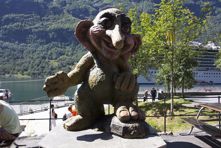 Suécia, Troll, Figura, arte, figura de Troll, atrevido, estátua, escultura, Lugar famoso, arquitetura