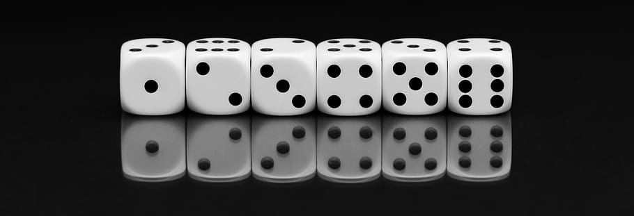 five dices, cube, roll the dice, play, luck, patience, craps, series, points, numbers eyes
