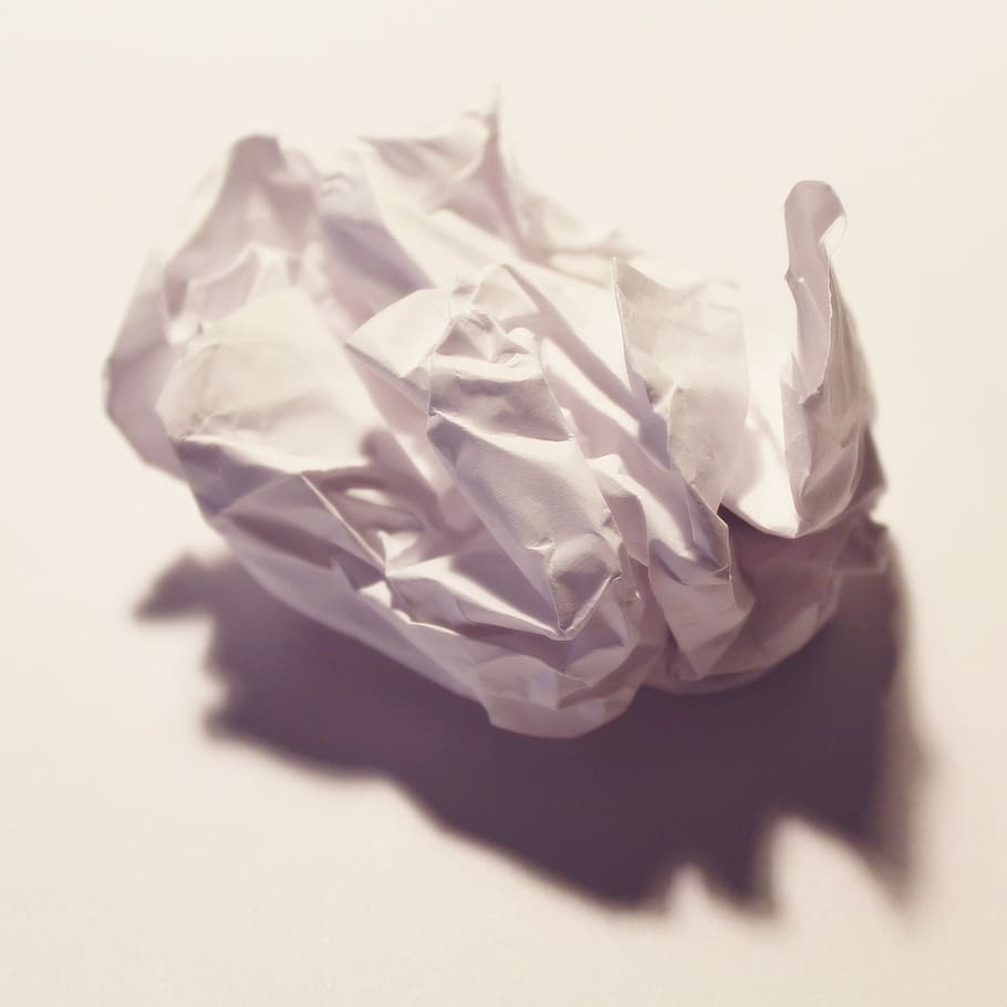white crumpled paper, Paper, Recycling, Fold, crumples, crumpled, design, old, waste, office