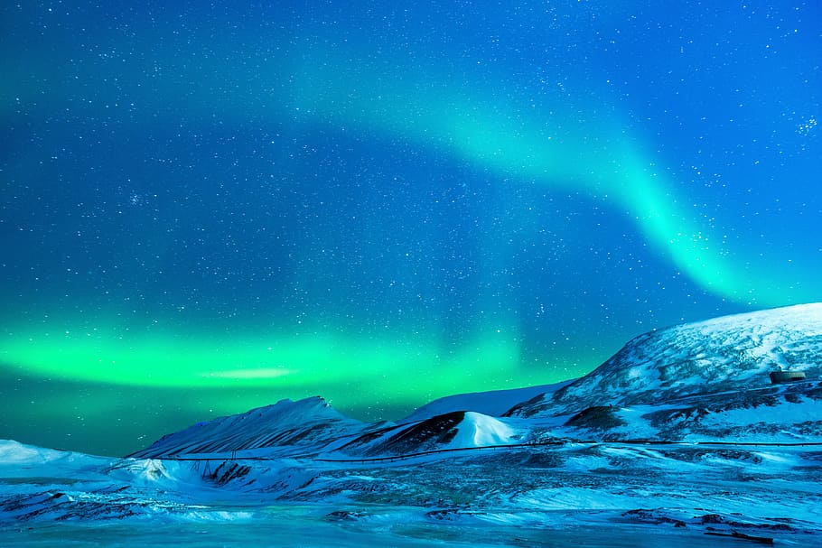 glacier, aurora, night, snow, north pole, nature, polar lights, light phenomenon, magical night, alaska