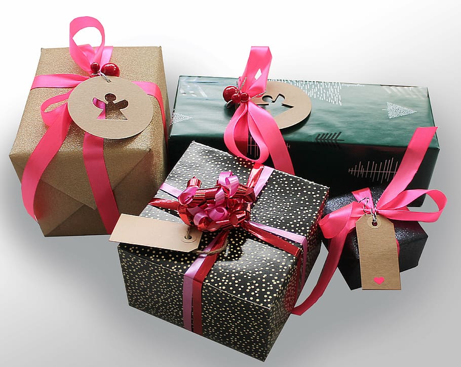 assorted gift boxes, gifts, gift, tape, packages, skøjfe, surprises, wrapping, under the tree, celebrations