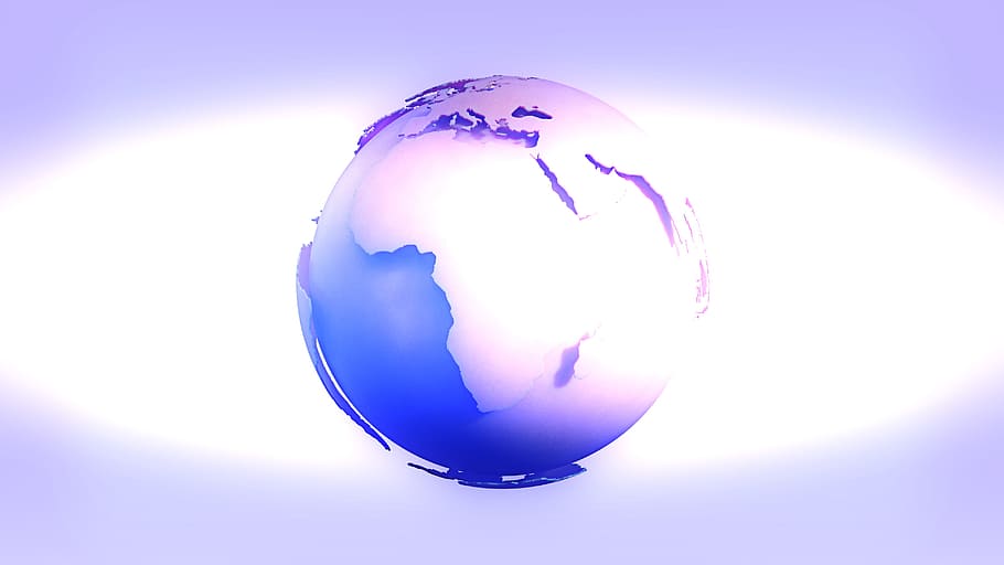 azul, blanco, ilustración del planeta, modelo 3d, mundo, tierra, geografía, educación, globo, planeta