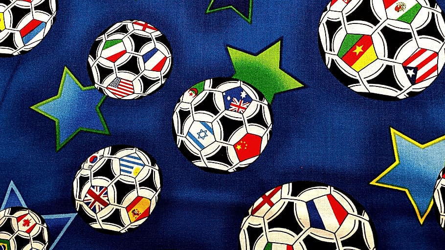 print layout, ball, stars, textile, football, soccer, fabric, cloth, clothing, pattern