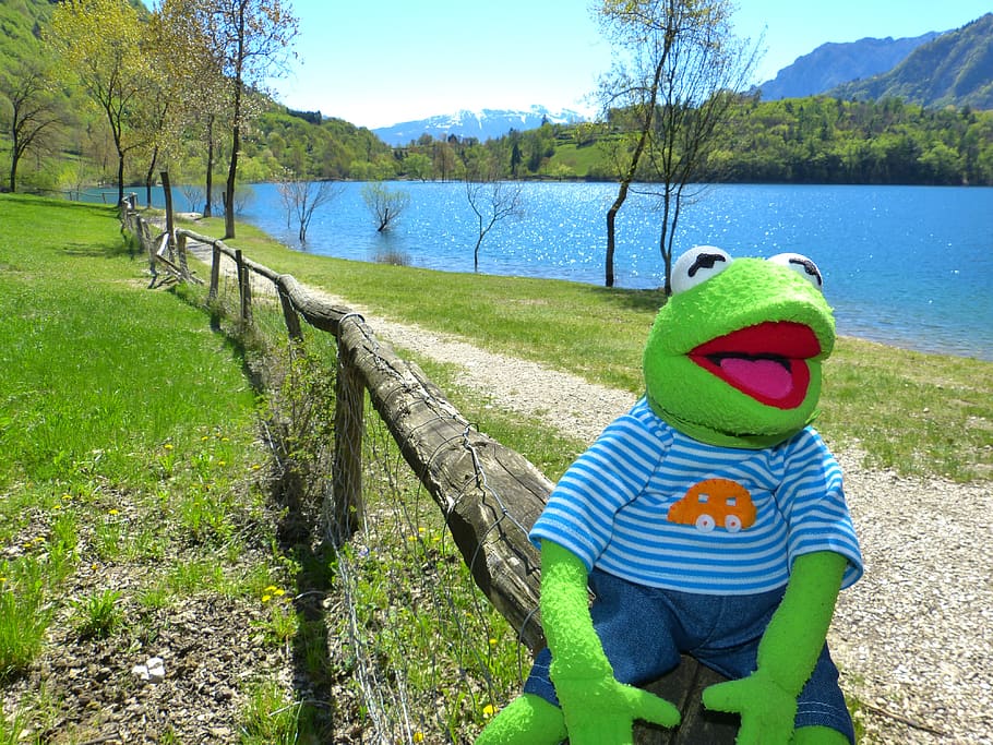 tenno lake, kermit, frog, lago di tenno, italy, away, mountains, water, promenade, trail
