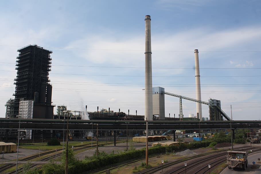 usina siderúrgica, krupp-thyssen, duisburg, montanha alsumer, coqueria, carbono, indústria pesada, pote de carvão, área de ruhr, poluição