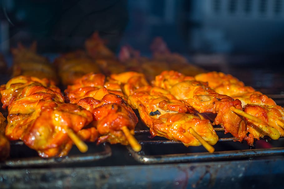 chicken, grill, bbq, marinade, grilled, delicious, kebab, hot, summer, food
