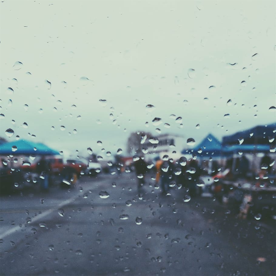 gota de agua de lluvia, superficial, foco, fotografía, lluvia, gotas, vidrio, ventana, lloviendo, gotas de lluvia