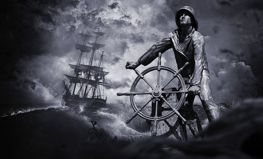 sailor, ship, shipwreck, sea, forward, water, sail, captain, ocean, maritime