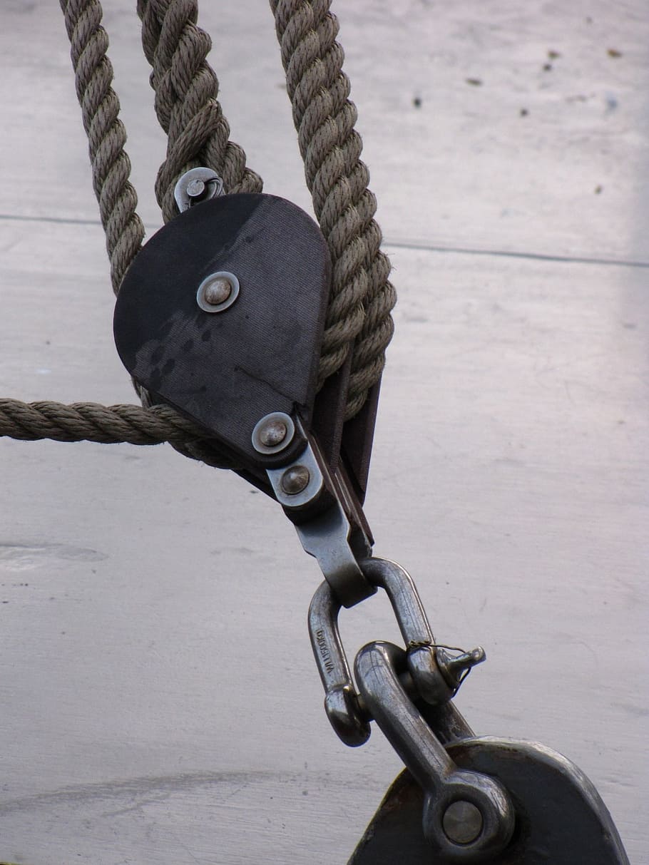 boat, sailboat, harbor, pulley, sunset, sea, chain, rope, steel, metal