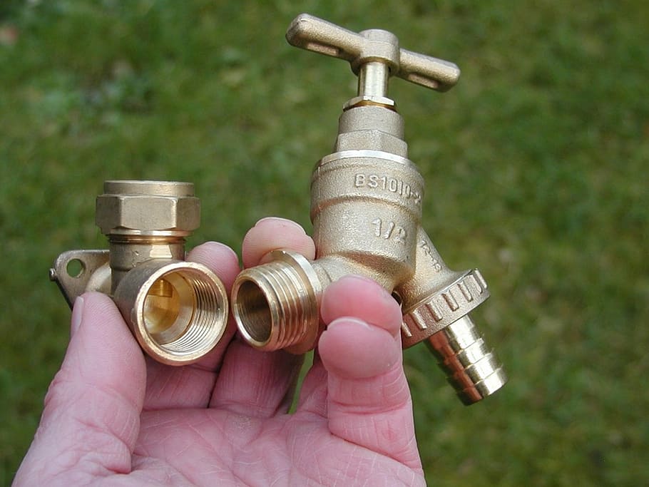 gold spigot, plumbing, fittings, pipe, connection, brass, construction, water, tubing, plumbing pipes