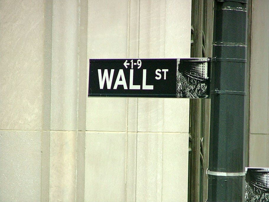 wall st, st., street sign, wall street, street, sign, roadworks, attention, times square, road signs