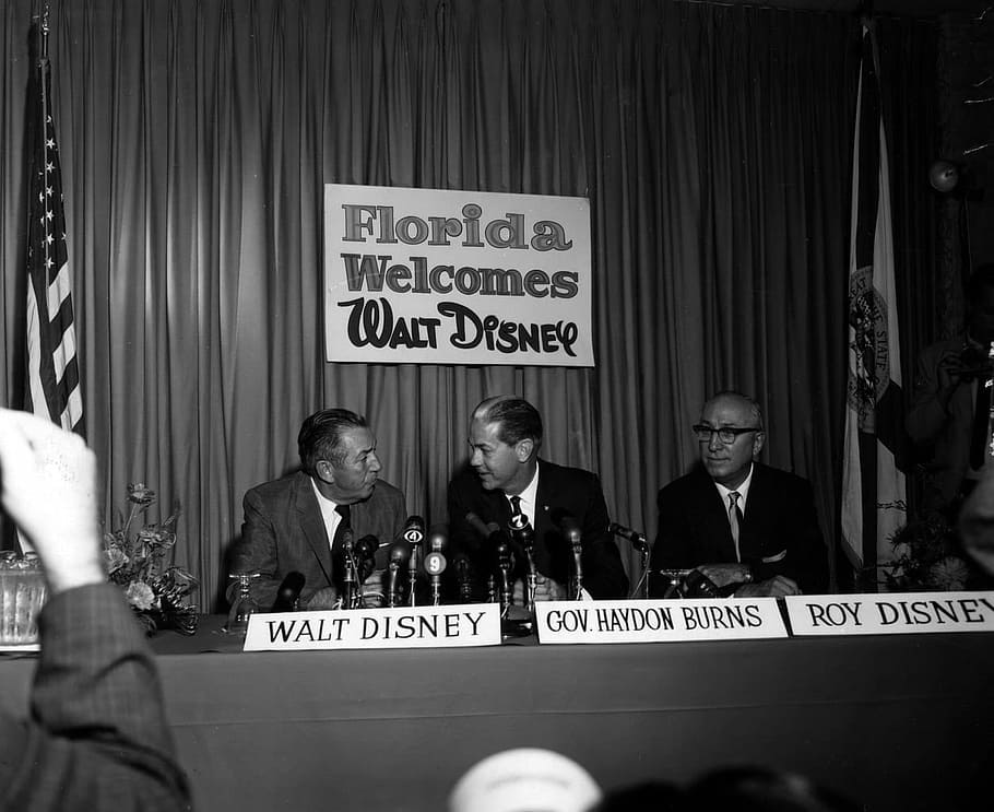 1965, Creación, Disney World, Orlando, Florida, fotos, dominio público, Estados Unidos, walk disney, blanco y negro