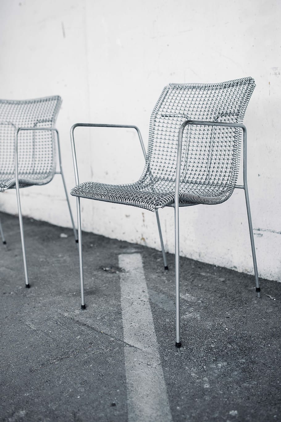 silla de comedor de metal, Retro, metal, silla de comedor, vintage, mínimo, limpio, silla, antiguo, al aire libre
