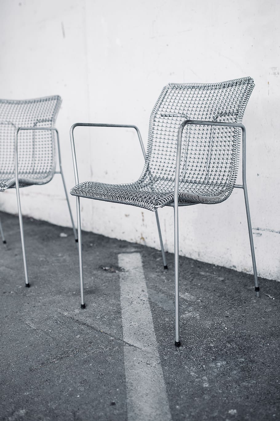 vintage, minimal, clean, old, Retro, Metal, Dining, Chair, seat, absence