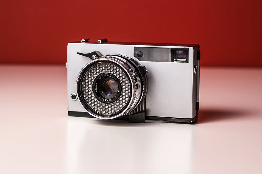 コンパクトカメラ, 技術, カメラ, カメラ-写真機材, 昔ながら, レトロスタイル, 古い, 機器, 単一のオブジェクト, アンティーク