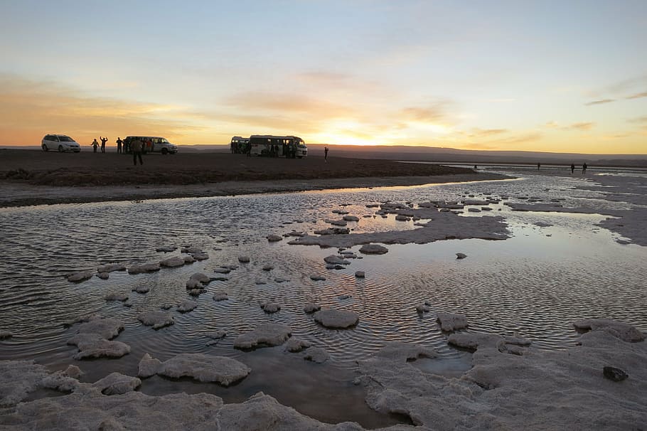 salt lake, atacama desert, desert, dry, chile, landscape, south america, altiplano, andes, sky