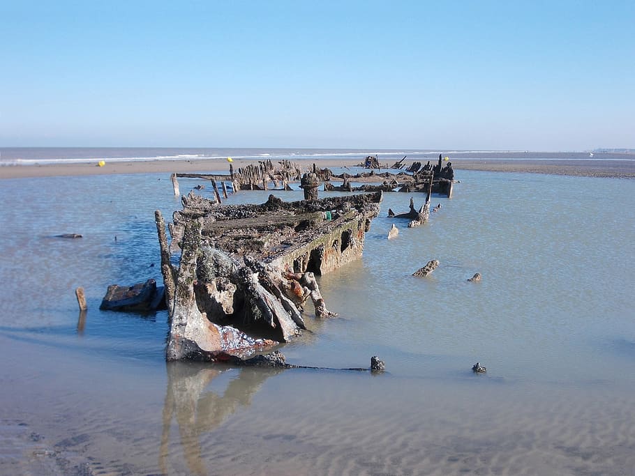 Wreck, Boat, Ship, Heritage, Beach, operation dynamo, devonia, british expeditionary force, second world war, landing
