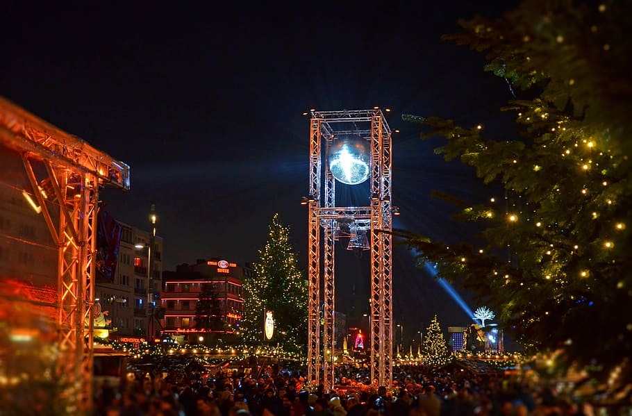 Christmas Market, St Pauli, Hamburg, reeperbahn, christmas, mulled wine, lighting, light ball, tower, hanseatic city
