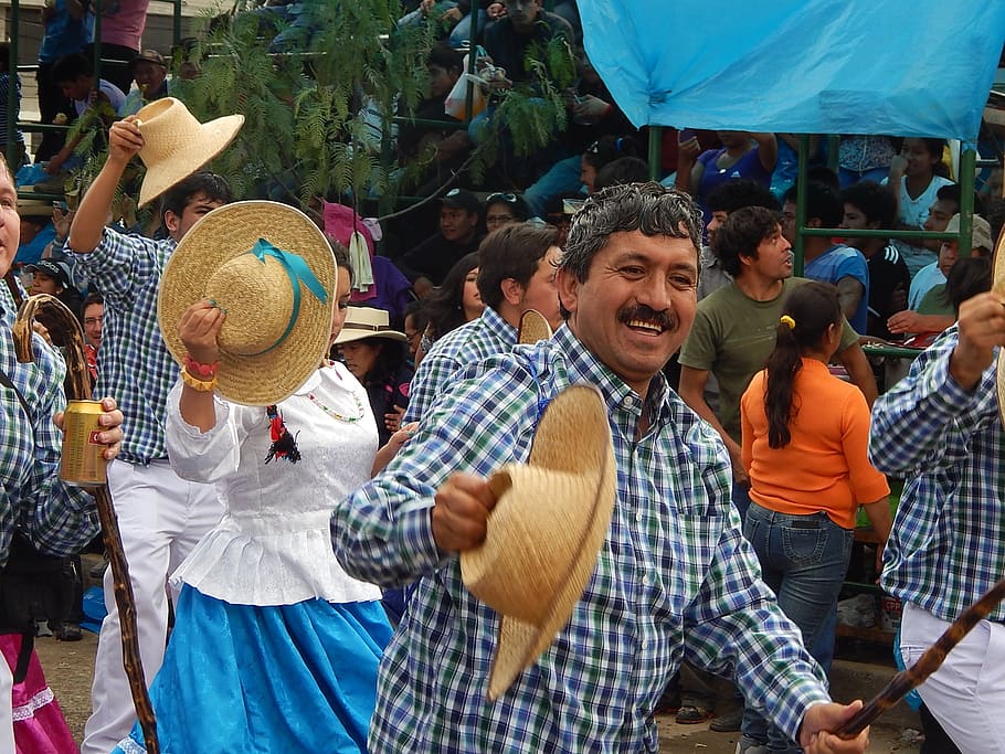 carnival, cajamarca, peru, men, hat, festival, parade, celebration, celebrating, celebrate
