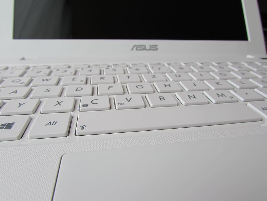white, asus laptop computer, Notebook, Netbook, Keys, Laptop, Asus, keyboard, home office, blogging