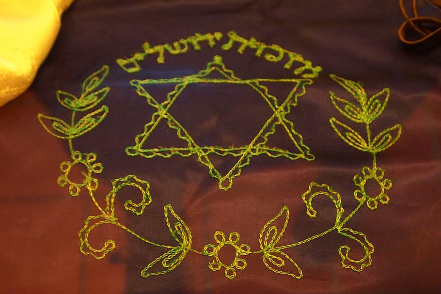 judaism, hebrew, star of david, embroider, flowers, food and drink, food, healthy eating, wellbeing, healthy lifestyle