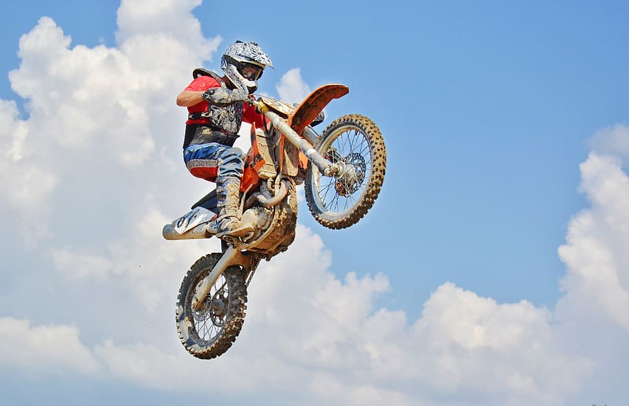 man, riding, motocross dirt bike, dirt bike, air jump, motocross rider, extreme sports, biker, motocross, extreme
