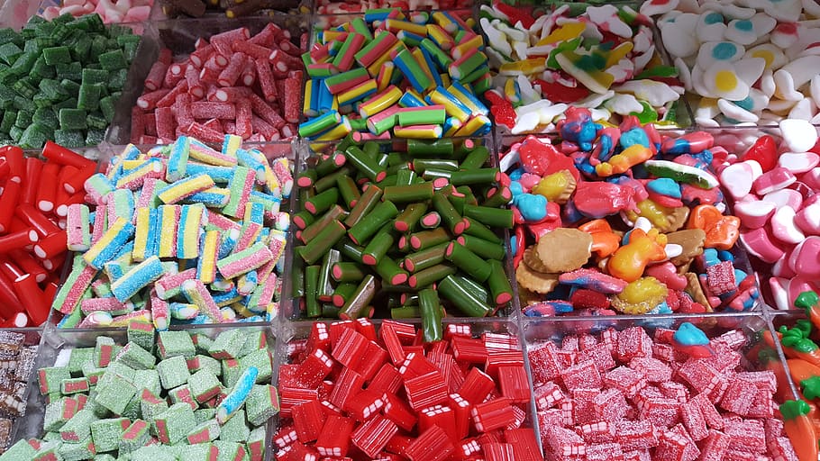 candy, food, variation, sugar, batch, color, delicious, sweet food, multi colored, retail