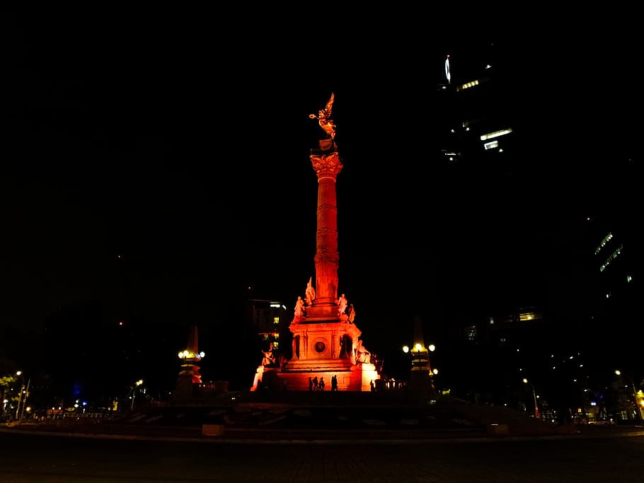 reformasi, meksiko, malaikat kemerdekaan, paseo de la reforma, malaikat, nasional, monumen, malam, Tempat terkenal, patung