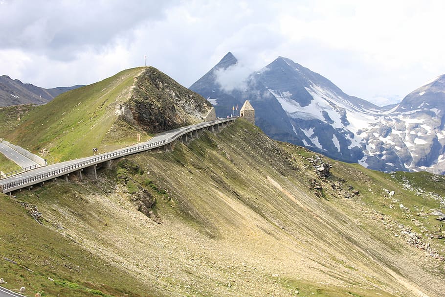 grossglockner, austria, mountains, bergstrasse, road, pass road, landscape, viewpoint, steep, nature