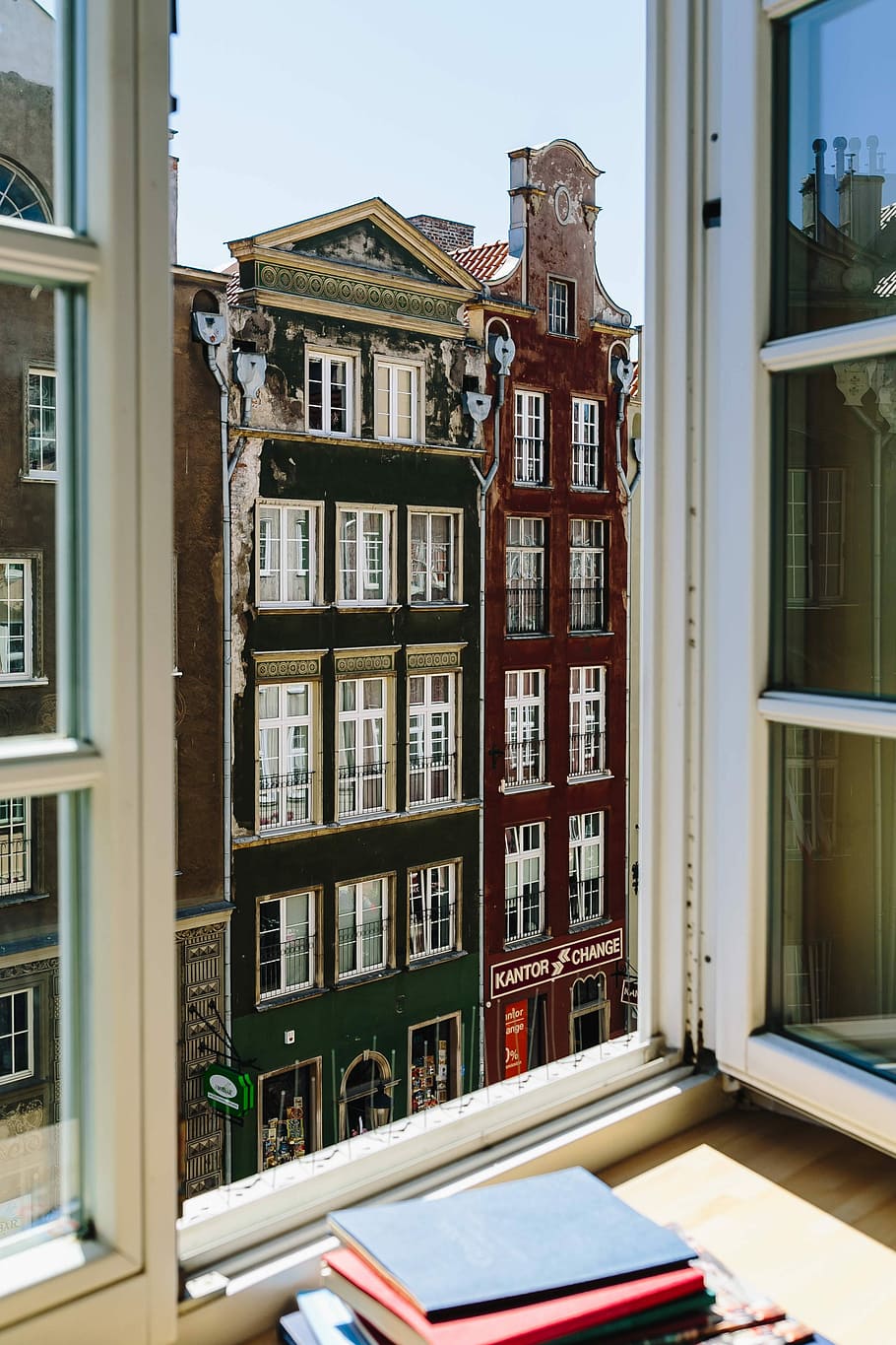 view out window, View, window, buildings, tenement house, outdoors, Gdansk, house, architecture, building Exterior