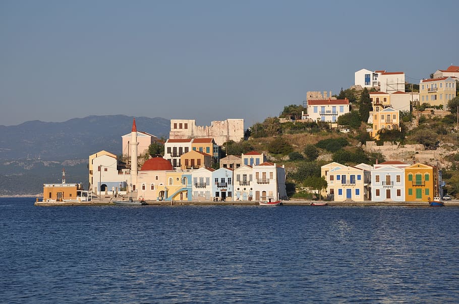 Kastelorizo, Grecia, Puerto, Waterfront, Europa, Dodecaneso, arquitectura, exterior del edificio, ninguna gente, casa