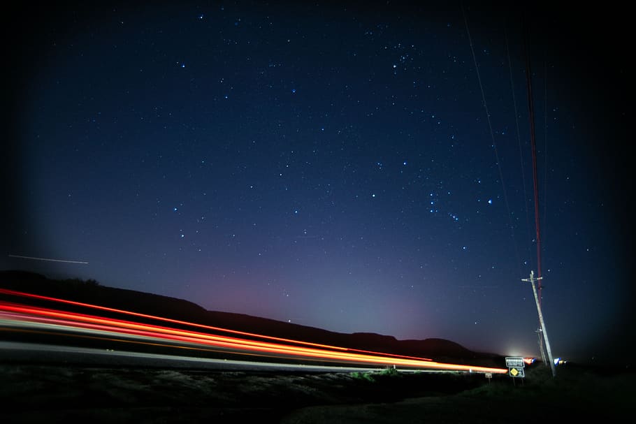 post, sky, universe, galaxy, speed, blur, vehicle, cable, asteroid, falling star