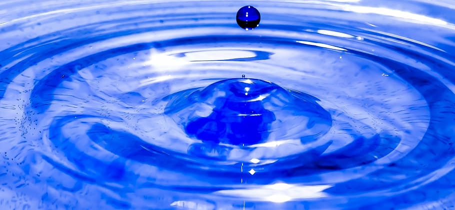 water drop, liquid, drop of water, water, drip, close, macro, wave, wet, waves circles